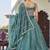 teal green silk blend embroidered lehenga choli