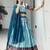 light blue silk blend woven lehenga choli