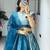 light blue silk blend woven lehenga choli