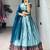 light blue silk blend woven lehenga choli