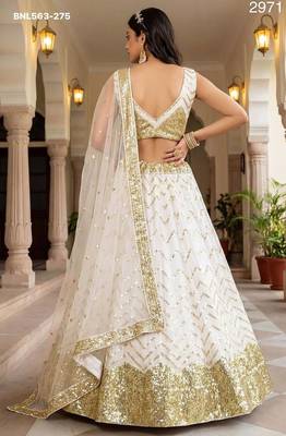 white net embroidered lehenga choli 2
