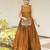 bronze satin plain lehenga choli