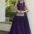 dark purple satin plain lehenga choli