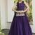 dark purple satin plain lehenga choli