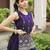 dark purple satin plain lehenga choli