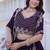 dark purple georgette embroidered lehenga choli