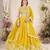 mustard chinon embroidered lehenga choli
