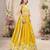 mustard chinon embroidered lehenga choli