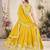 mustard chinon embroidered lehenga choli