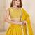 mustard chinon embroidered lehenga choli