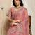 Peach color embroidery work nxc moss chiffon silk party wear saree with heavy work  blouse piece