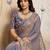 Grey color embroidery work nxc moss chiffon silk party wear saree with heavy work  blouse piece