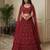 maroon net embroidered lehenga choli