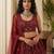 maroon net embroidered lehenga choli