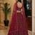 maroon net embroidered lehenga choli