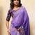 Purple ombre color embroidery  work star georgette party wear saree with heavy work  blouse piece