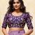 Purple ombre color embroidery  work star georgette party wear saree with heavy work  blouse piece