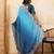 Teal ombre color embroidery  work star georgette party wear saree with heavy work  blouse piece