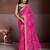 Pink color georgette bandhej embroidery work saree with work blouse piece