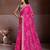 Pink color georgette bandhej embroidery work saree with work blouse piece