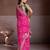 Pink color georgette bandhej embroidery work saree with work blouse piece