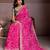 Pink color georgette bandhej embroidery work saree with work blouse piece