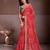 Red color georgette bandhej embroidery work saree with work blouse piece