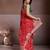 Red color georgette bandhej embroidery work saree with work blouse piece