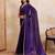 Purple color silk party wear saree with plain blouse piece