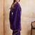 Purple color silk party wear saree with plain blouse piece