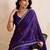 Purple color silk party wear saree with plain blouse piece