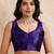 Purple color silk party wear saree with plain blouse piece