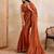 Rust color  silk party wear saree with plain blouse piece