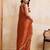 Rust color  silk party wear saree with plain blouse piece