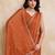 Rust color  silk party wear saree with plain blouse piece