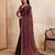 Brown color silk party wear saree with plain blouse piece