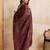Brown color silk party wear saree with plain blouse piece