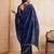 Navyblue color rangoli silk party wear saree with plain blouse piece