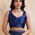 Navyblue color rangoli silk party wear saree with plain blouse piece