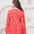 Red floral printed cotton tunic short kurti top for women