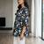 Black floral printed cotton tunic short kurti top for women