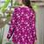 Purple floral printed cotton tunic short kurti top for women