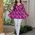 Purple floral printed cotton tunic short kurti top for women