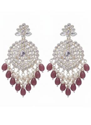   Gold Plated Traditional Kundan Pearl Chandbali Earrings For Wo  And Girls 4