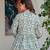 Teal floral printed cotton tunic short kurti top for women