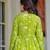 Lime floral printed cotton tunic short kurti top for women