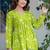 Lime floral printed cotton tunic short kurti top for women