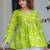 Lime floral printed cotton tunic short kurti top for women