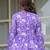 Purple floral printed cotton tunic short kurti top for women
