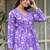 Purple floral printed cotton tunic short kurti top for women